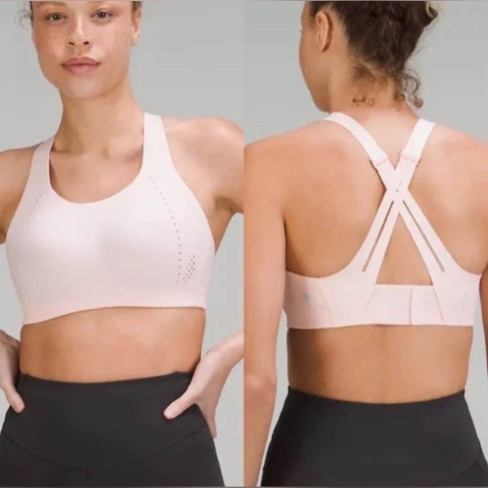 Lululemon Air Support Sport Bra Strawberry Milkshake Pink High Support 36DDD EUC